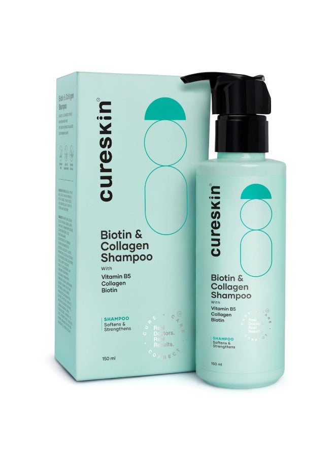 Cureskin Biotin & Collagen Vitamin B5 Glycolipids Shampoo: Strengthen Hair, Reduce Hairfall & Repair Damage (150 ml) - Image 1